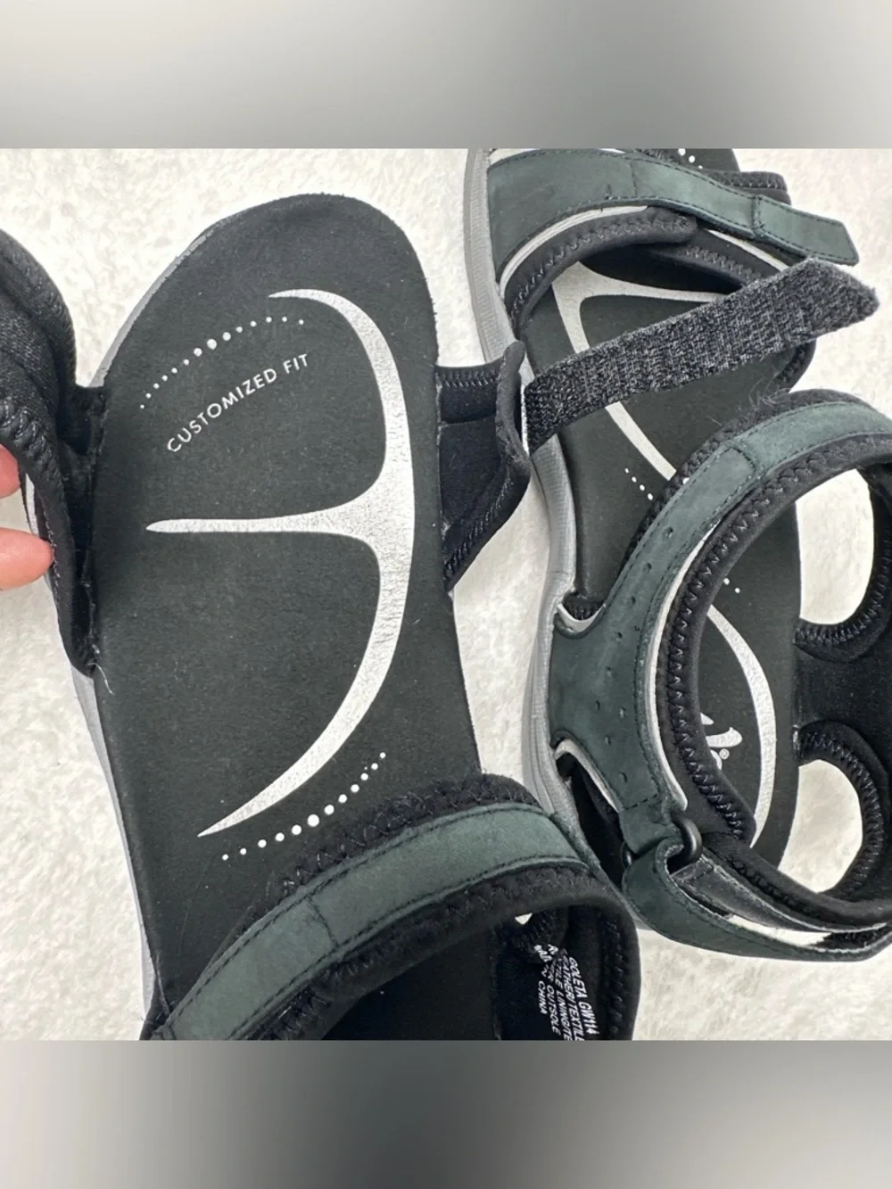 Abeo Bio System Women's Sandals Black Size 8.5 WP Comfort Strappy Orthotic Fit - Picture 8 of 16